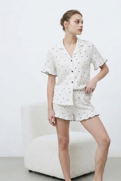 Kadın Premium Fırfırlı Pijama Takımı
