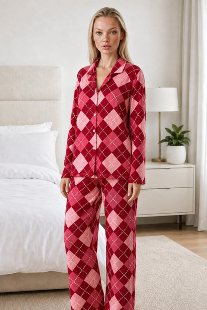 Kadın Casual Esnek Bol Pijama Takımı 4672