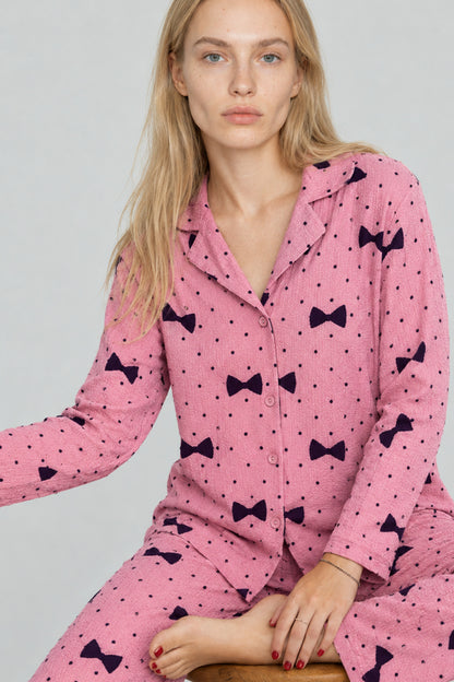 Kadın Uzun Kol Rahat Pijama Takımı 4761