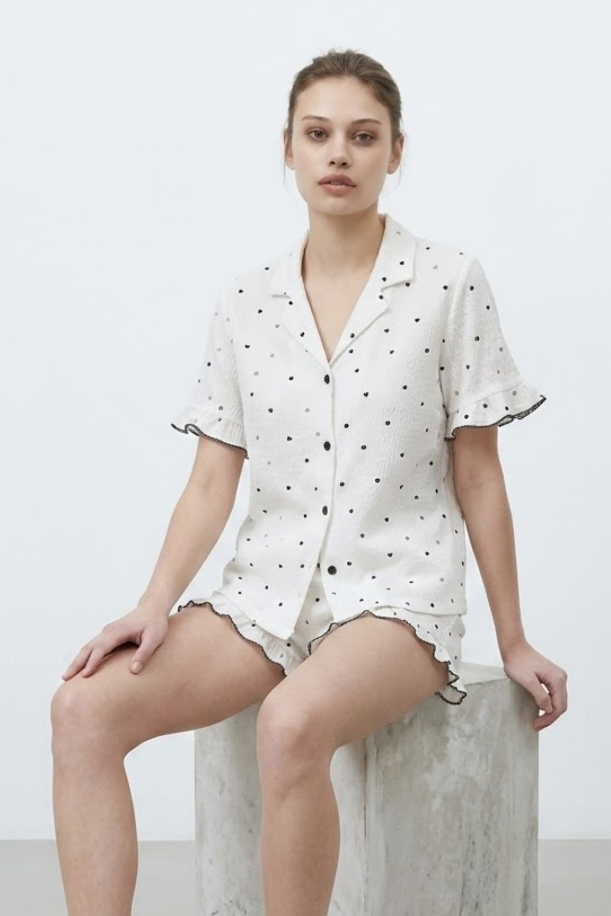 Kadın Premium Fırfırlı Pijama Takımı
