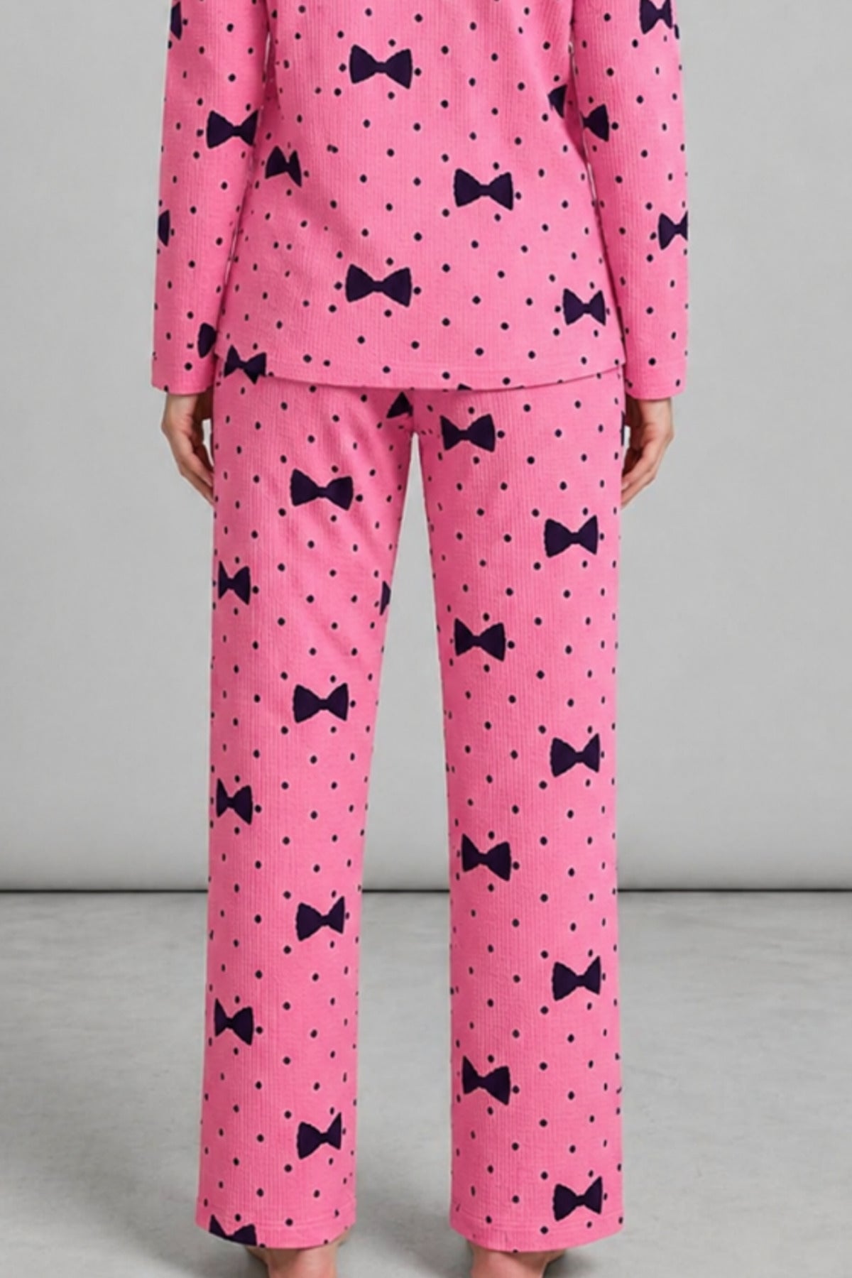Kadın Desenli Nefes Alan Pijama Takımı 4694
