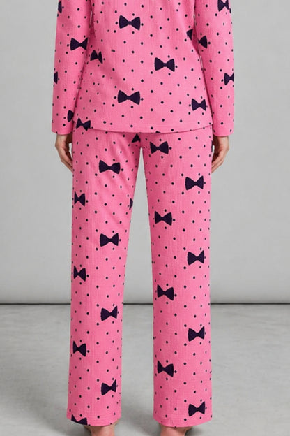Kadın Desenli Nefes Alan Pijama Takımı 4694