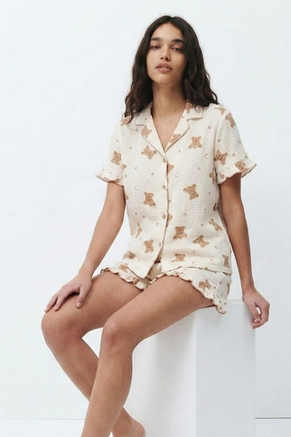 Kadın Desenli Trend Pijama Takımı