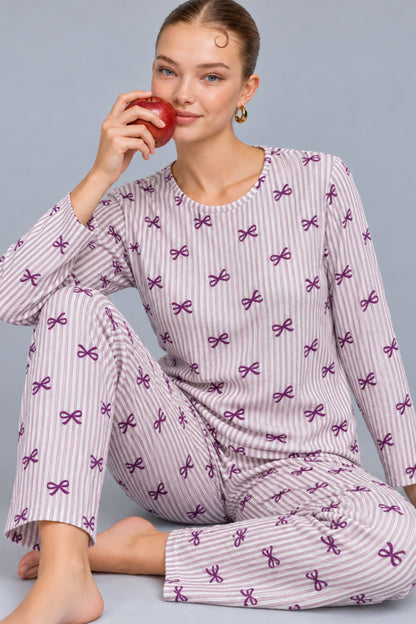 Kadın Kalpli Rahat Kalıp İkili Pijama Takımı 4768