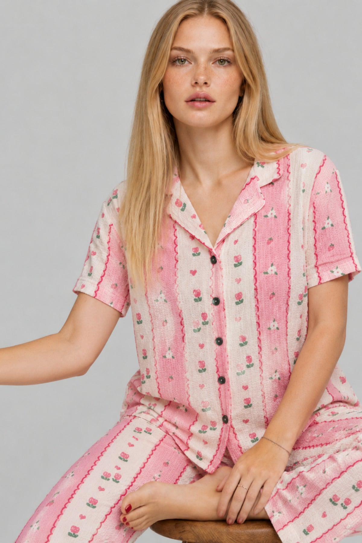 Kadın Kısa Kol Comfort Pijama Takımı 4725