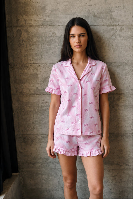 Kadın V Yaka Comfort Fit Pijama Takımı
