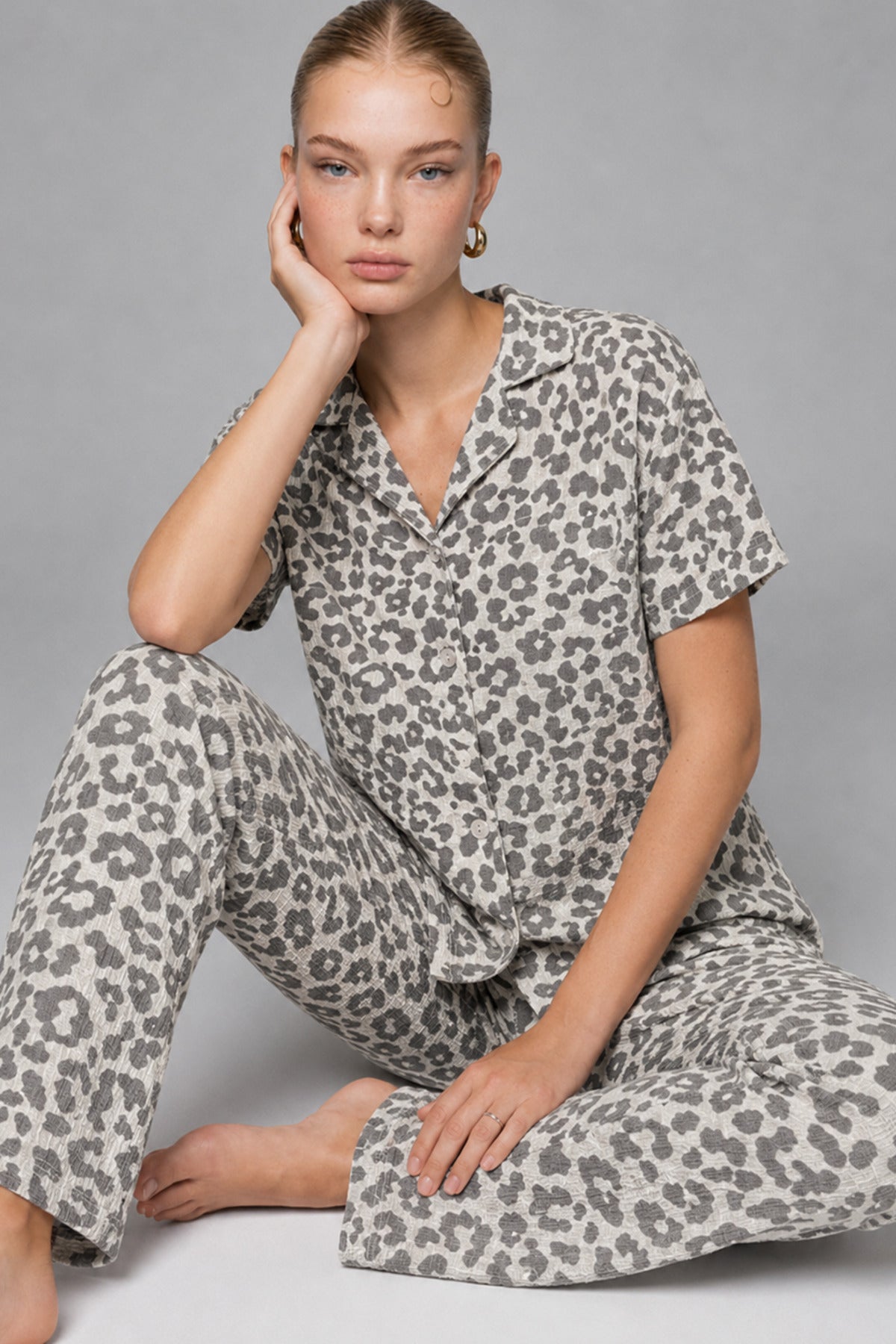 Kadın Kısa Kollu Rahat Pijama Takımı 4728