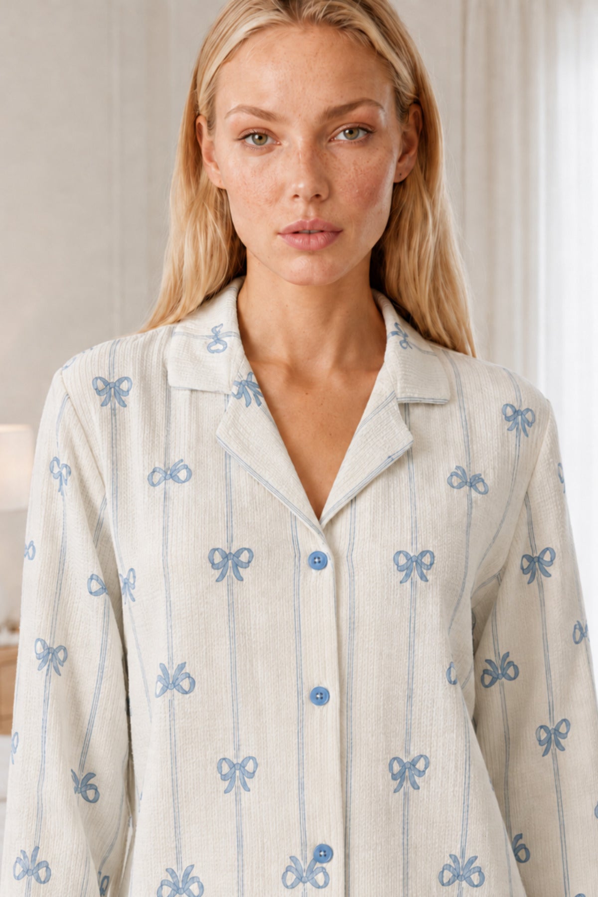 Kadın Desenli Relaxed Pijama Takımı 4661