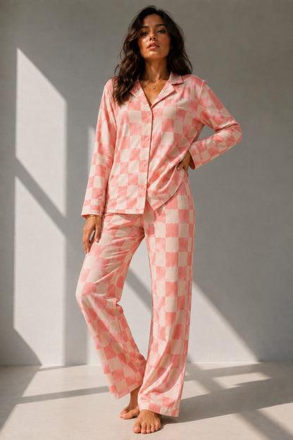 Kadın Uzun Kol Pamuklu Pijama Takımı