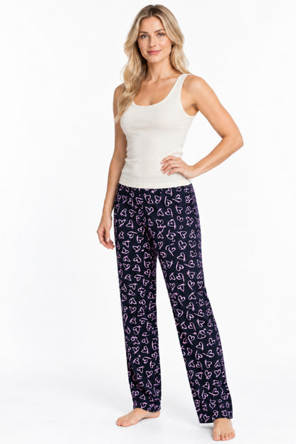 Kadın Çizgili Bluz Desenli Askılı Pijama Takımı