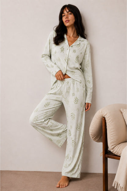 Kadın Düğmeli Kışlık Ev Pijama Takımı