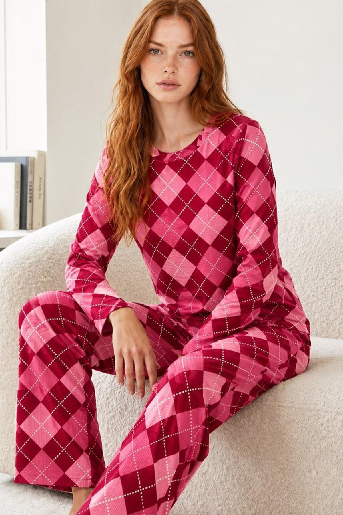 Kadın Çizgili Regular Fit Pijama Takımı 4691