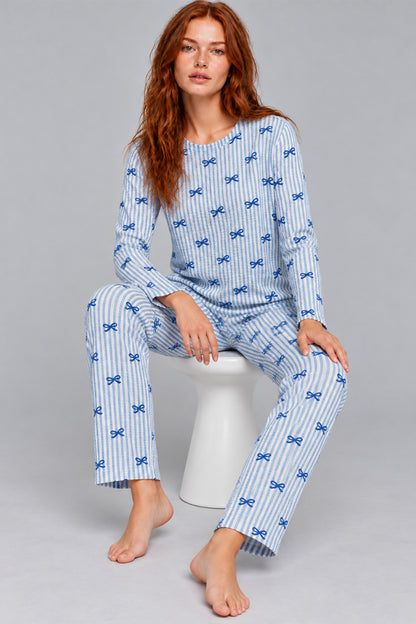 Kadın Kalpli Rahat Kalıp İkili Pijama Takımı 4768