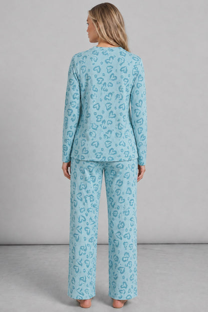 Kadın Uzun Kol Rahat Pijama Takımı 4761