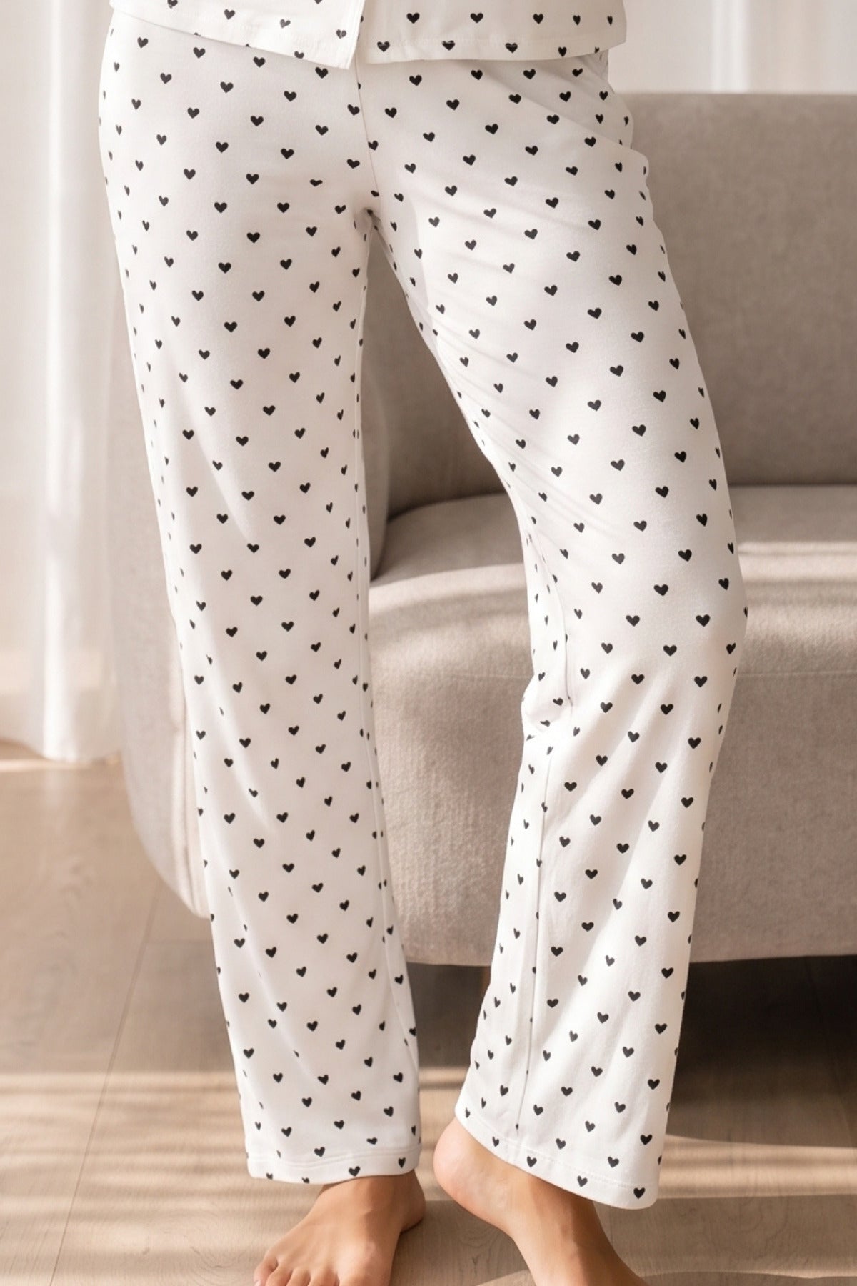 Kadın Loose Uzun Paça Pamuk Pijama Takımı
