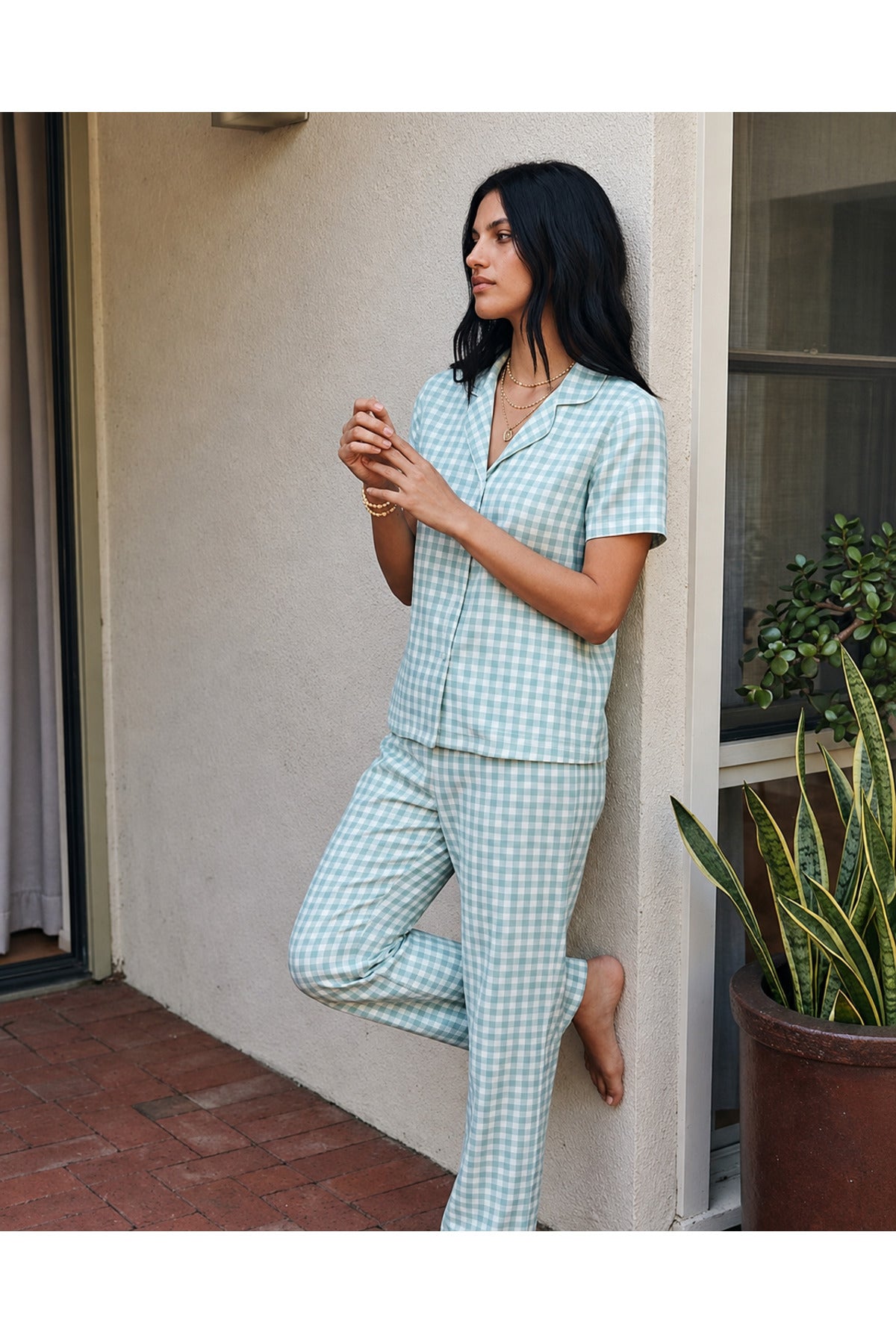 Viskon Karışım Homewear Pijama Takımı