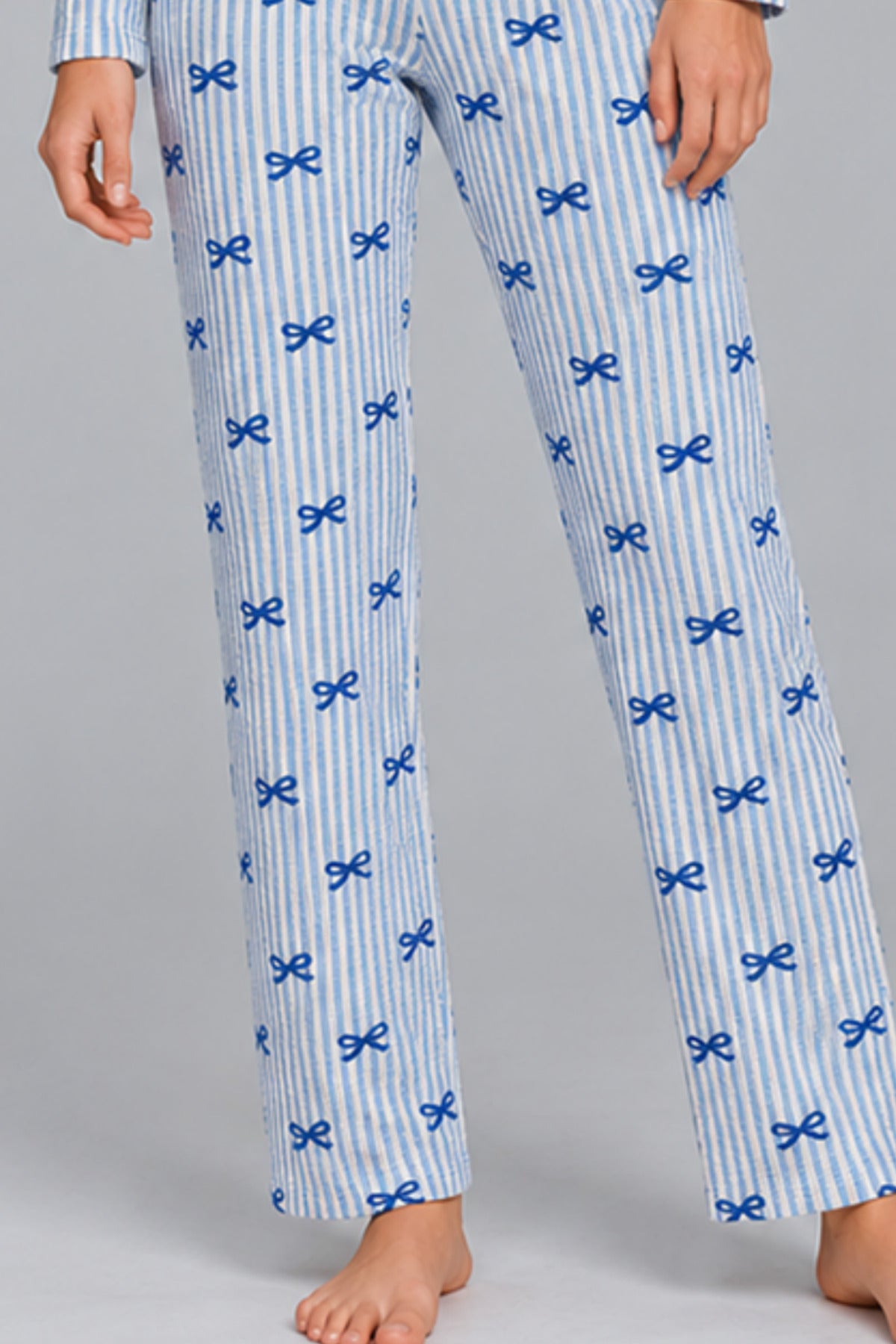 Kadın Kalpli Rahat Kalıp İkili Pijama Takımı 4768