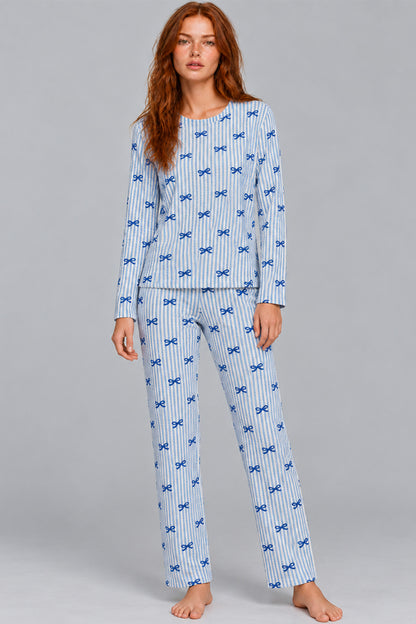 Kadın Kalpli Rahat Kalıp İkili Pijama Takımı 4768