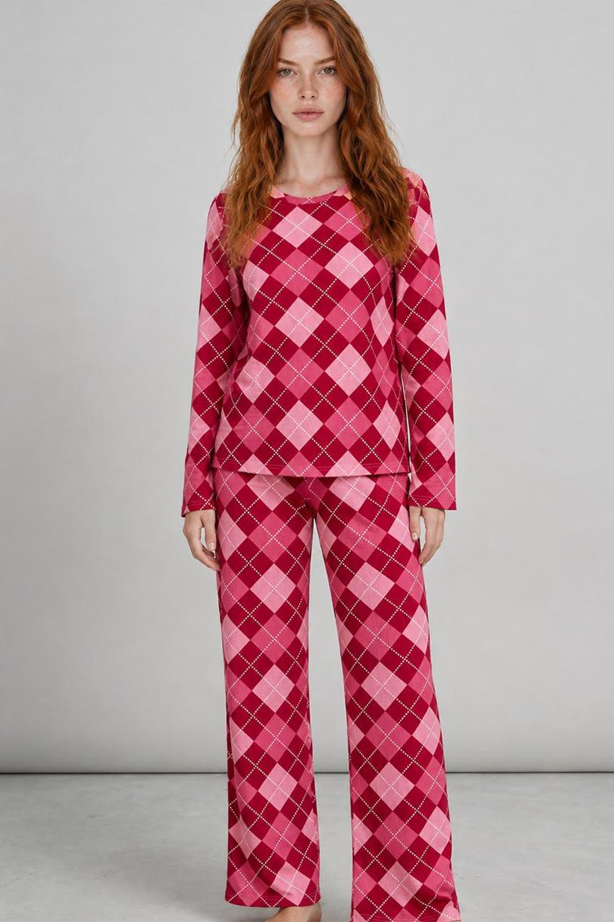 Kadın Çizgili Regular Fit Pijama Takımı 4691