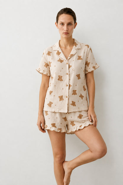 Kadın Relaxed Lastikli Pijama Takımı
