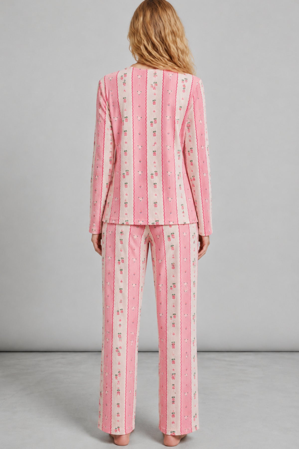 Kadın Bol Paça Relaxed Pembe Pijama Takımı 4692