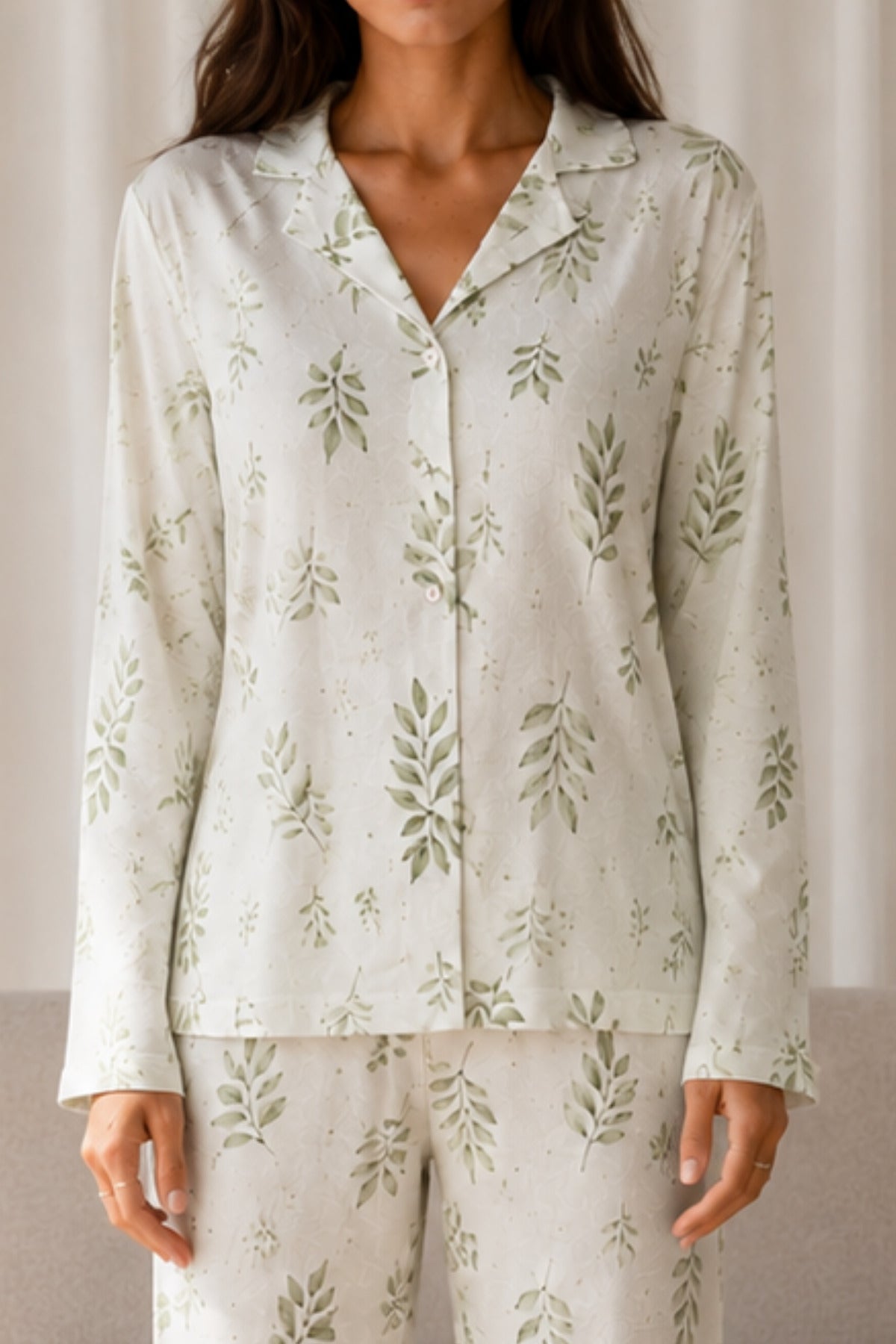 Kadın Desenli Basic Kış Pijama Takımı