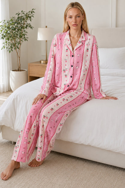 Kadın Desenli Relaxed Pijama Takımı 4661