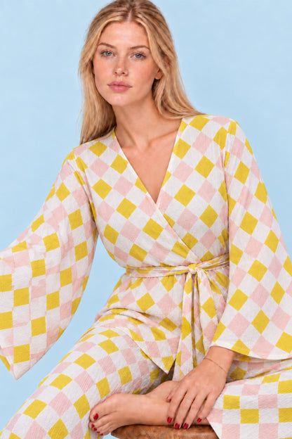 Kadın Kruvaze Kuşaklı İkili Pijama Takımı 4803