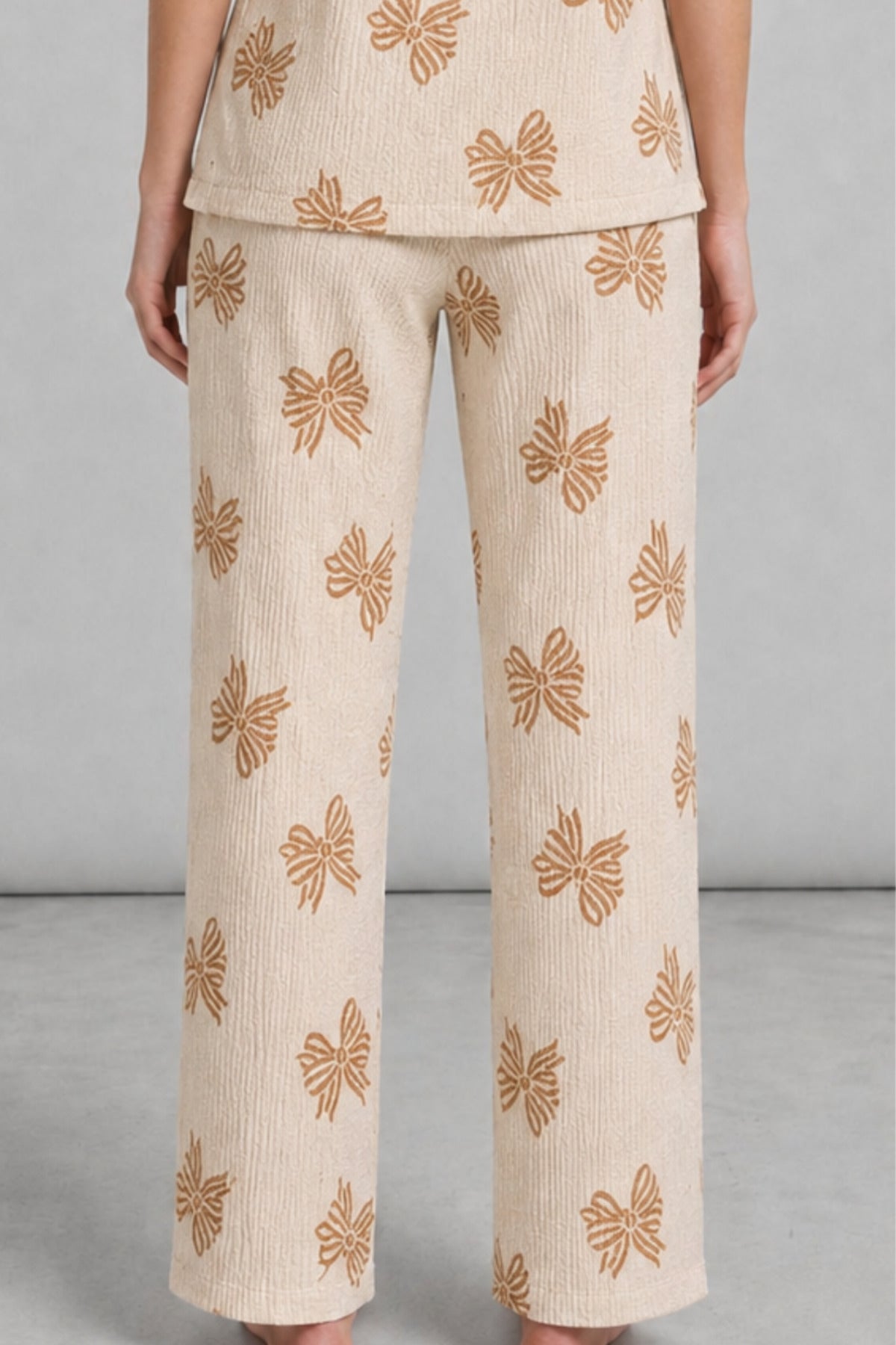 Kadın Kısa Kol Desenli Pijama Takımı 4729