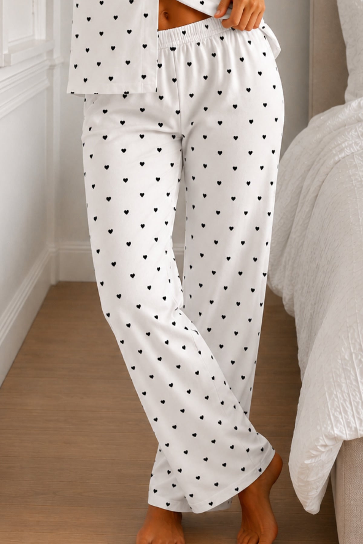 Kadın Loose Kalıp Pamuklu Pijama Takımı