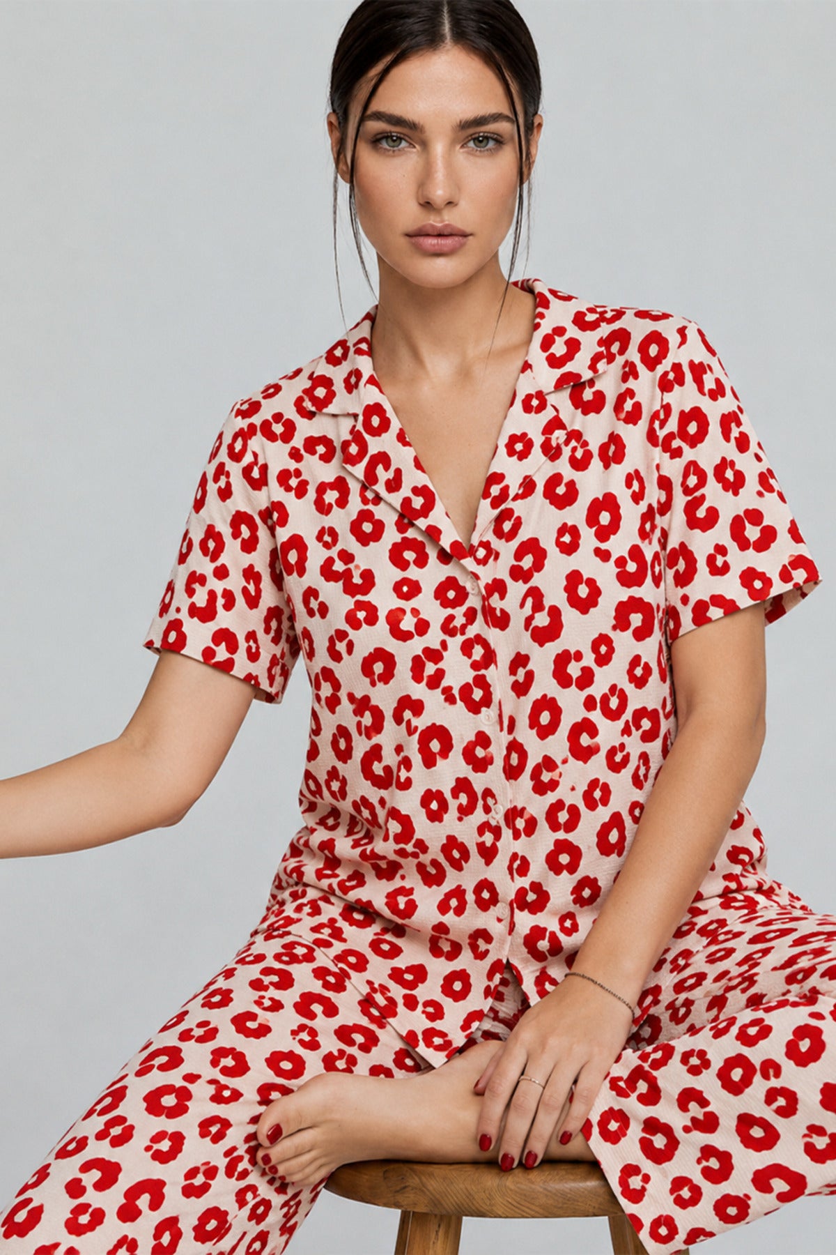Kadın Kısa Kol Comfort Pijama Takımı 4725