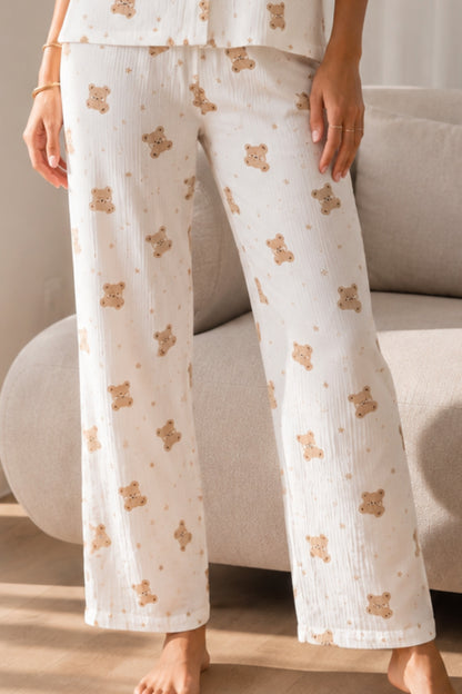 Kadın Loose Uzun Paça Pamuk Pijama Takımı