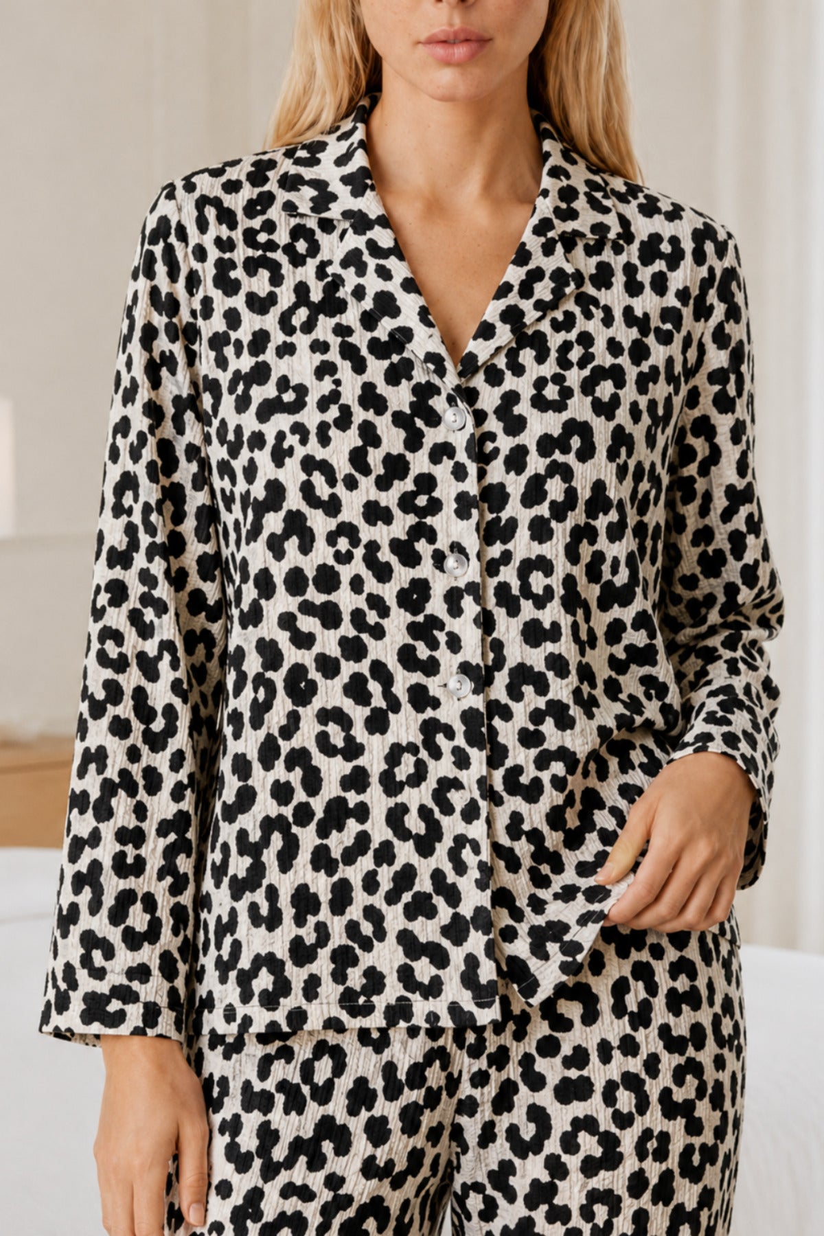 Kadın Desenli Relaxed Pijama Takımı 4661