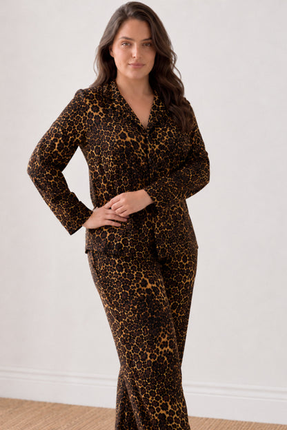 Kadın Puantiyeli Düğmeli Pijama Takımı 852