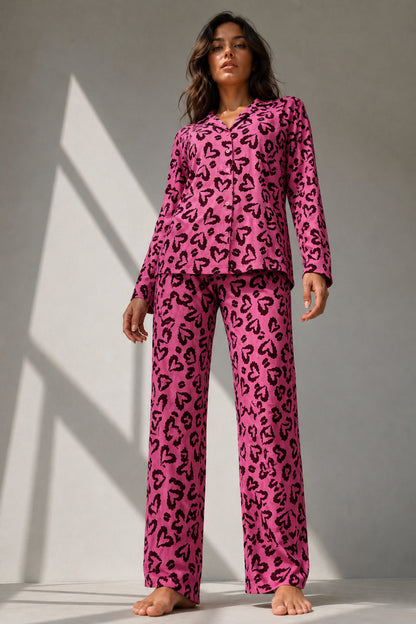 Kadın Uzun Kol Pamuklu Pijama Takımı