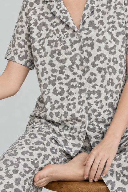Kadın Kısa Kollu Rahat Pijama Takımı 4728