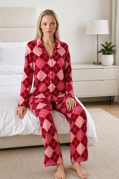 Kadın Casual Esnek Bol Pijama Takımı 4672
