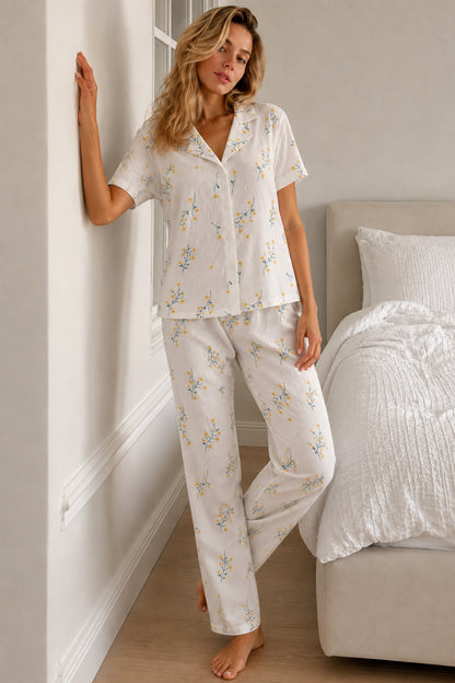 Kadın Loose Kalıp Pamuklu Pijama Takımı