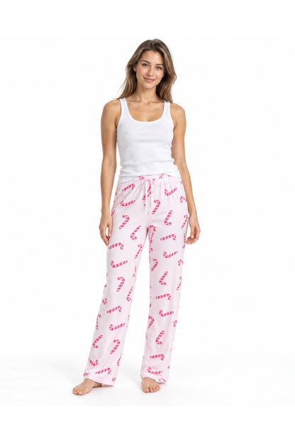 Kadın Çizgili Bluz Desenli Askılı Pijama Takımı