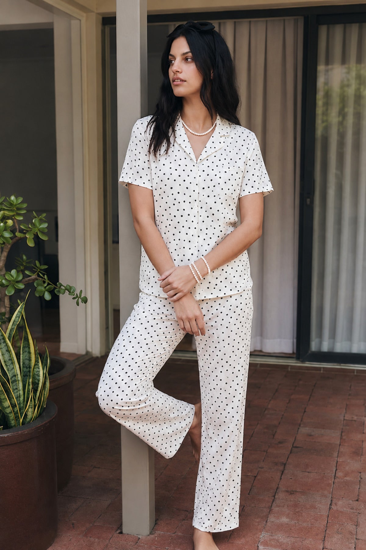 Viskon Karışım Homewear Pijama Takımı