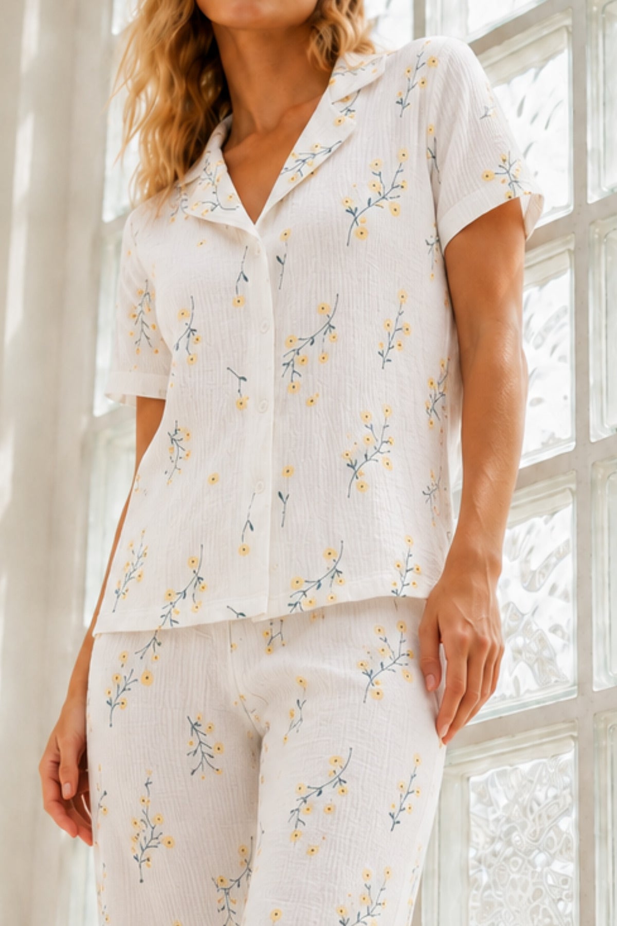 Kadın Genç Loose İpliği Boyalı Pijama Takımı