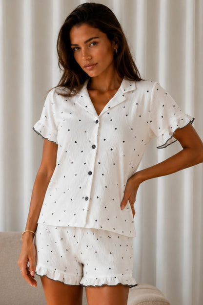 Kadın Düz Pamuk Homewear Pijama Takımı