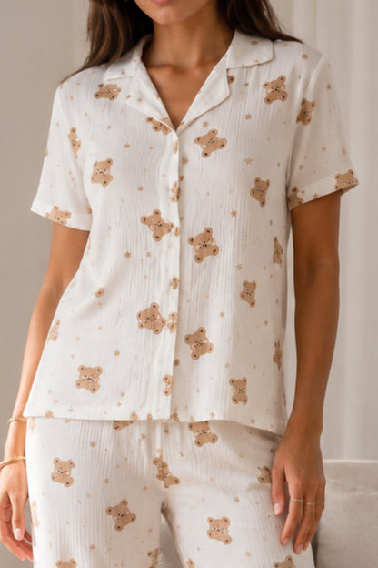 Kadın Loose Uzun Paça Pamuk Pijama Takımı
