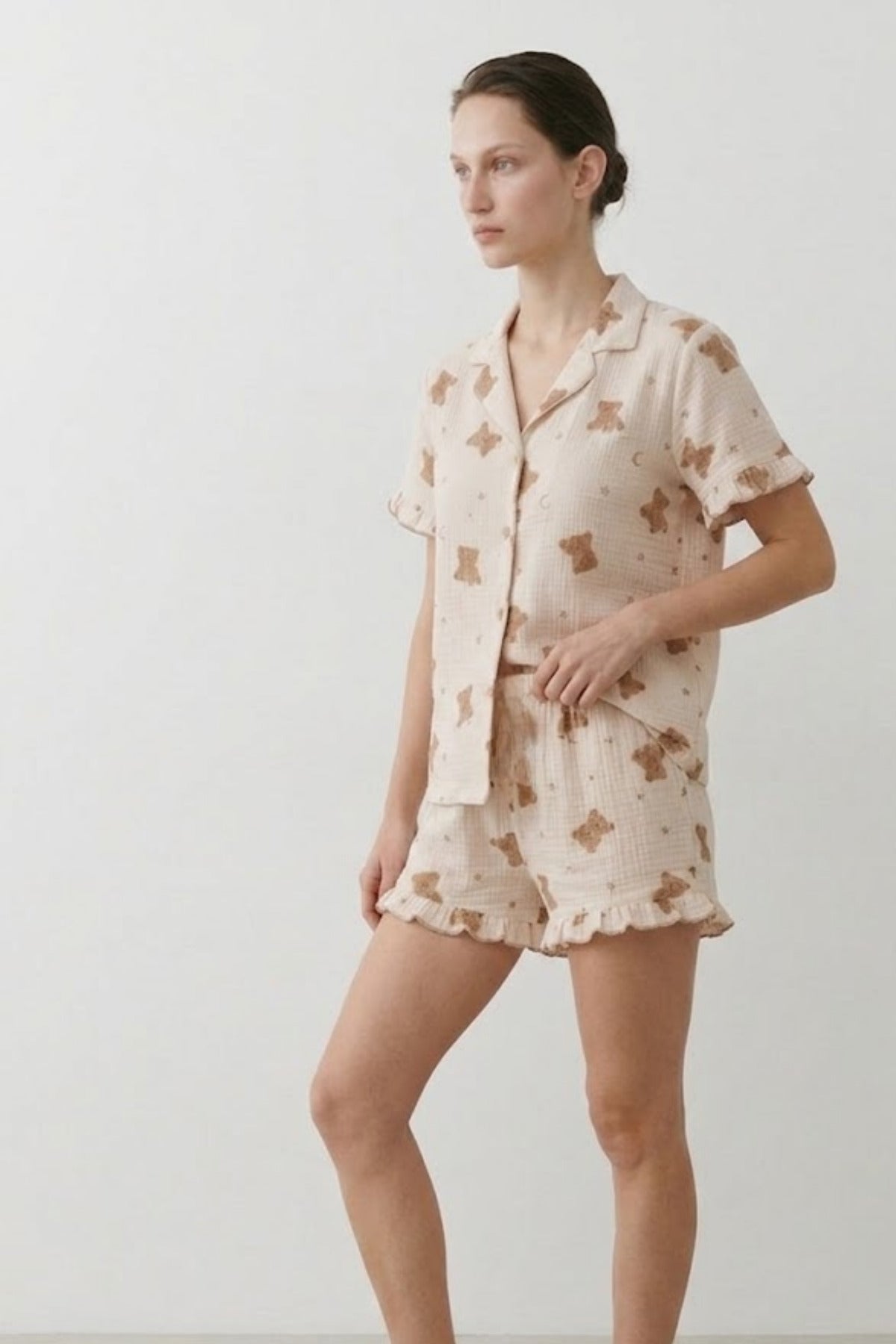 Kadın Relaxed Lastikli Pijama Takımı