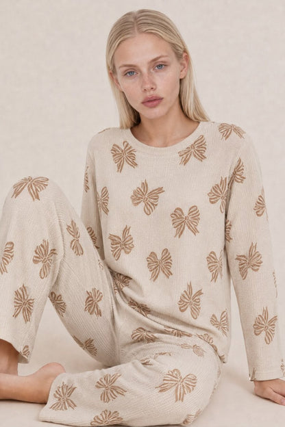 Kadın Desenli Uzun Kollu Pijama Takımı 4722