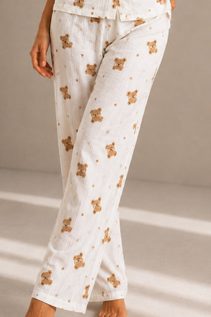 Kadın Kısa Kol Rahat Kalıp Şık Pijama Takımı