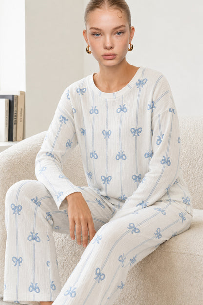 Kadın Desenli Nefes Alan Pijama Takımı 4694