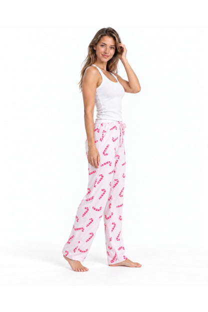 Kadın Çizgili Bluz Desenli Askılı Pijama Takımı