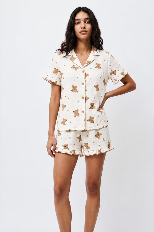 Kadın Desenli Trend Pijama Takımı