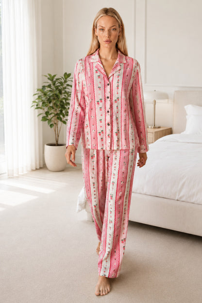 Kadın Desenli Relaxed Pijama Takımı 4661